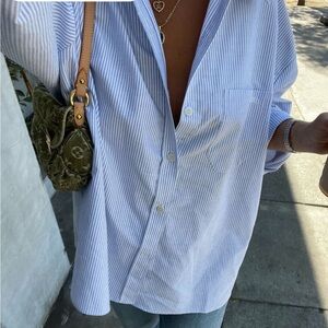 Djerf Ave Breezy stripe shirt (blue) Large